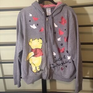 Disney Store Winnie The Pooh And Eeyore Hoodie Full Zip With Graphic Women's 2XL